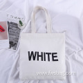 Factory Wholesale Promotional Custom Logo Large Capacity One-shoulder Simple Design Tote Canvas Shopping Bag With Zipper